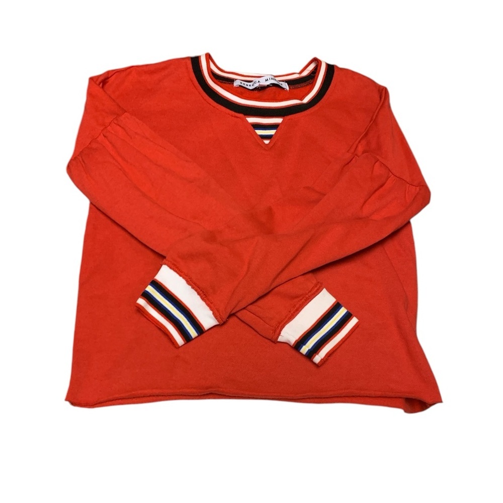 REBECCA MINKOFF Stripe Sweatshirt In Red Size Small - Picture 2 of 6
